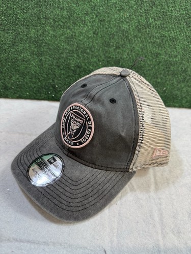New Era Herrenmütze schwarz/creme Inter Miami CF 9TWENTY gewaschen Denim Druckknopflasche