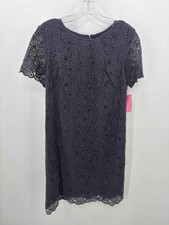 Pre-Owned Ann Taylor Navy Size 4 Lace Short Short Sleeve Dress