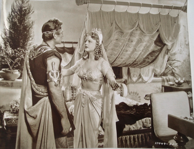 Angela Lansbury, Victor Mature in film "Samson and Delilah" orig. still 1949, NM