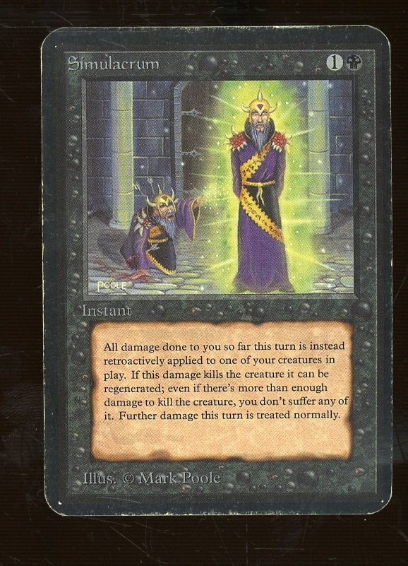 1993 MTG Magic The Gathering Alpha Simulacrum