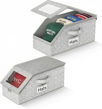 Hat Boxes for Men, 1/2 Pack Baseball Cap Stor...