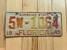 1949 Florida License Plate