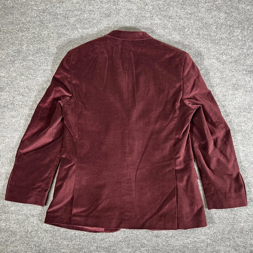 Tommy Hilfiger Chaqueta Blazer Terciopelo Hombres 42R Borgoña Algodón 2 Botones Abrigo Deportivo Foto 3 de 4