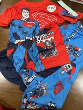 Kids Superman 3 Piece Pajama Set Small 6/7 NWT