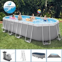 Intex Frame Pool Set Prism Oval 610 X 305 X 122 Cm Swimming Pool Komplettset