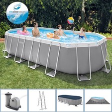 Intex Frame Pool Set Prism Oval 610 x 305 x 122 cm Swimming Pool Komplettset