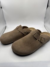 Khombu Men's Damian Clogs. Durable Suede Taupe Color Size 11. New