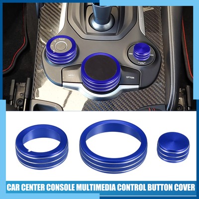 3-Pack Center Console Control Button Covers For Alfa Romeo Giulia Stelvio 2017-2019 – Silver Aluminum