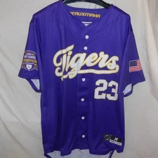 LSU Tigers Baseball Replica Jersey Purple Sz Medium