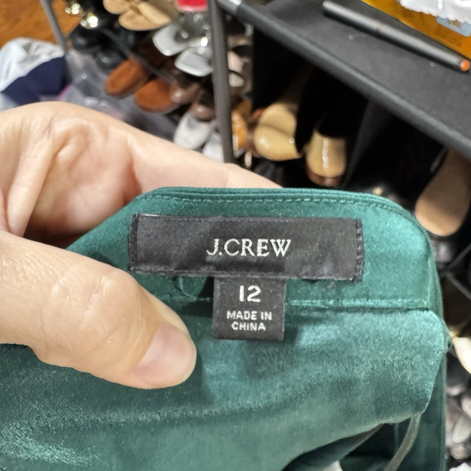 J.crew Falda Mujer 10 Joya Esmeralda Verde Plisado Midi Otoño Oficina Ropa de Trabajo Foto 2 de 4