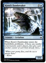 Kiora's Dambreaker 58/264 War of the Spark Common MTG