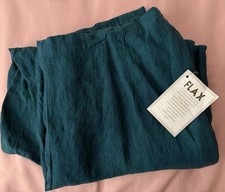 Women  s Flax Linen 1G Pants Blue Green Dressy Causal Lightweight