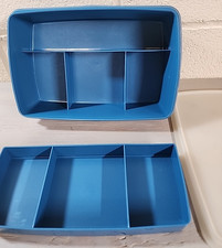 Tupperware 767-1 TUPPERCRAFT Stow  Go Organizer Craft Storage Container Blue