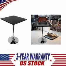 Pub Table Black Bar Table Rectangular Shape Indoor Height Adjustable 27.6-35.4"