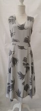 M&S Ladies Dress Size 10 Grey Mix Sleeveless V Neck Lined Bodice Wedding Formal