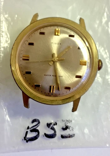 Vintage 1972 Timex Marlin 35MM Rose Gold Dial Watch Runs M24 Spare Repair READ