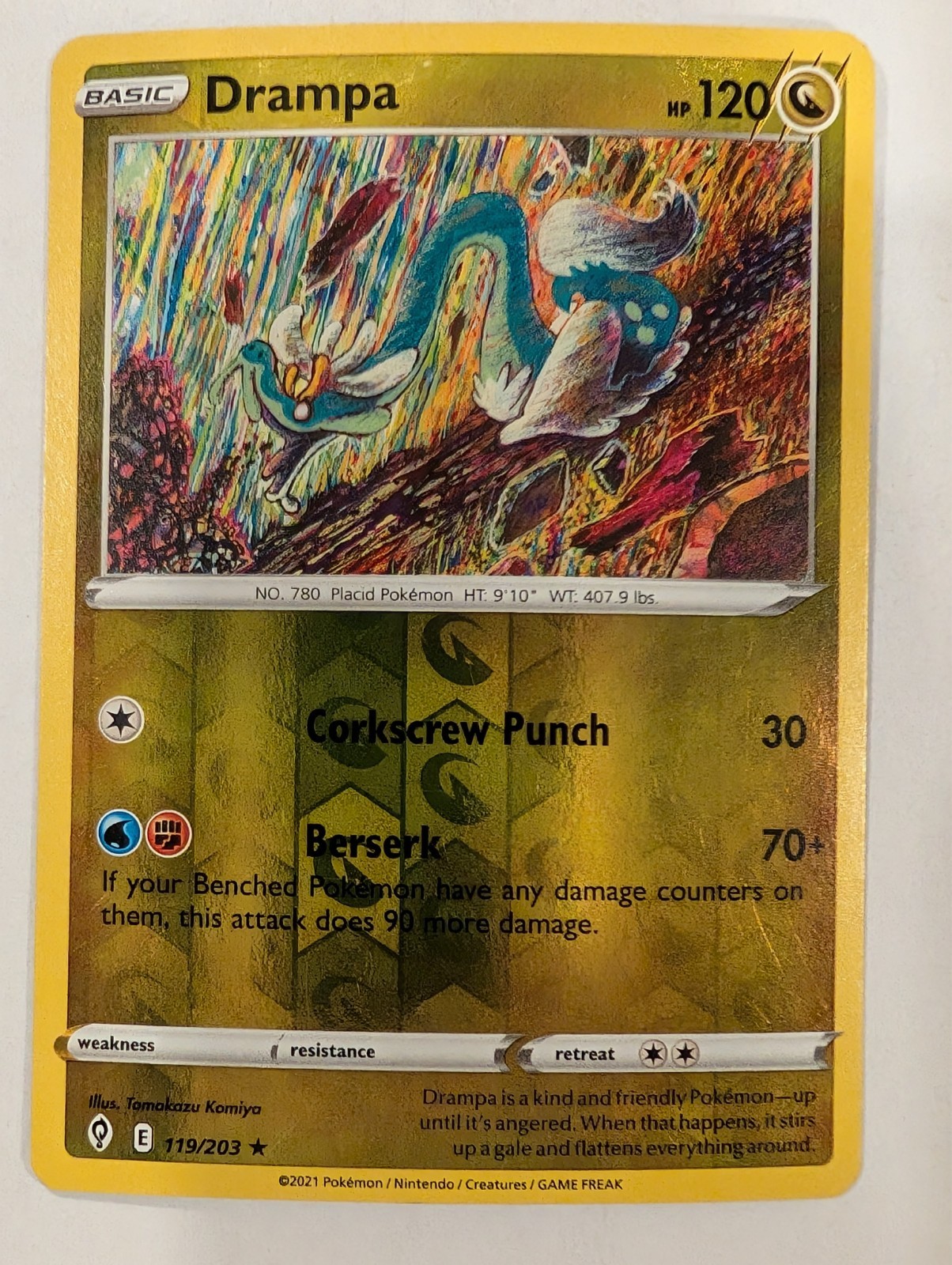 Drampa 119/203 - Evolving Skies Pokemon Reverse Holo Foil Nice!