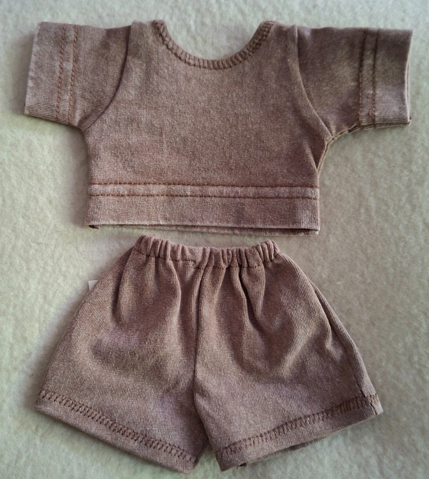 Neuf & Rare : Chemise Et Halbhose, Délavé, Marron, pour Env. 25 - 28 CM Oursons - Photo 1/1