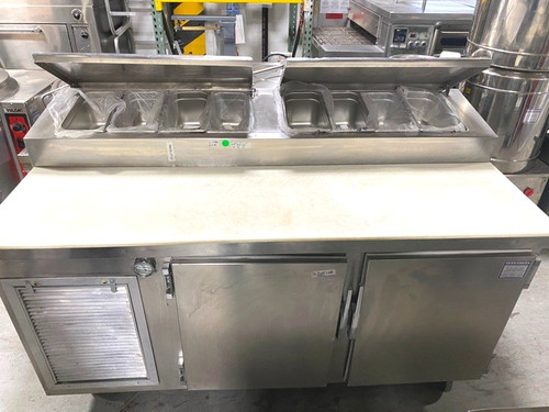 Prep Table/ ATLAS METAL IND.  68" Refrigerated 2 Doors/ Full Sheet Rackks inside
