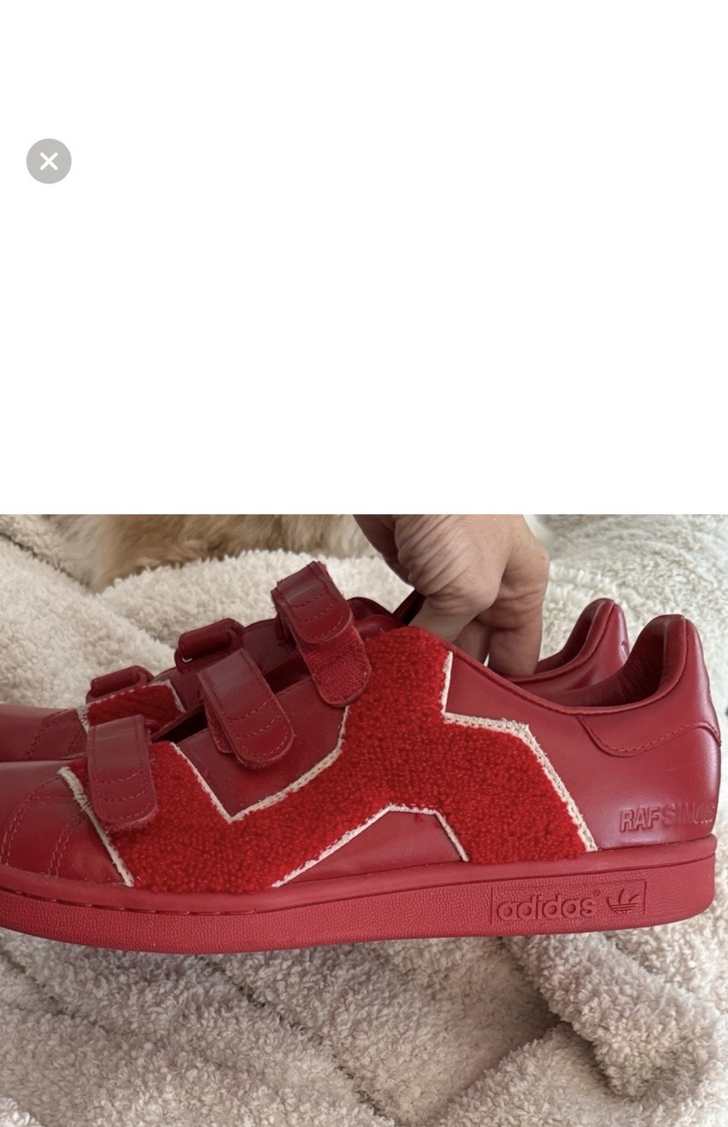 adidas Raf Simons Red Solid Low Top Hook & Loop M… - image 2