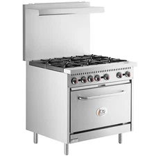 Natural Gas 6 Burner 36" Range with Standard Oven - 210,000 BTU