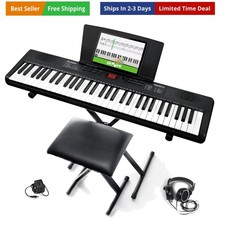 Melody 61 MK4 Keyboard Piano for Beginners with 61 Keys, Speakers, Stand, Ben...