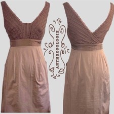 MOULINETTE SOUERS for ANTHROPOLOGIE Brown Pleated Sheath Midi Dress size 2