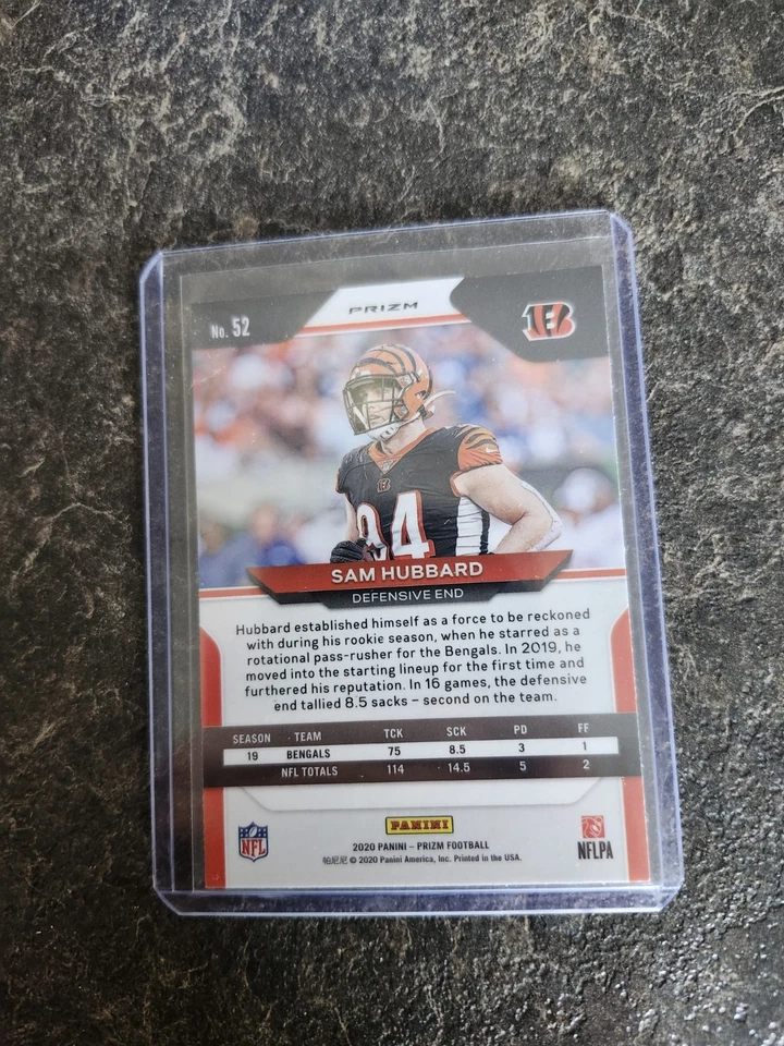 2020 Panini Prizm Green Sam Hubbard Card# 52 - Image 2 of 2