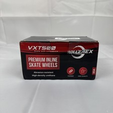 Rollerex VXT500 Inline Skate Wheels  8-Pack  Black  72mm