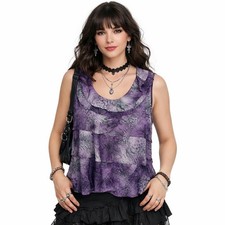 Vintage Y2K 90s Fairy Grunge Tank Top Womens Size XL Whimsigoth Purple USA Made