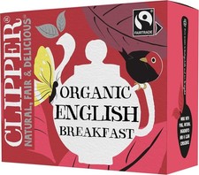 Clipper Fairtrade Organic English Breakfast Tea Bags | Black Tea Bags | Natur...