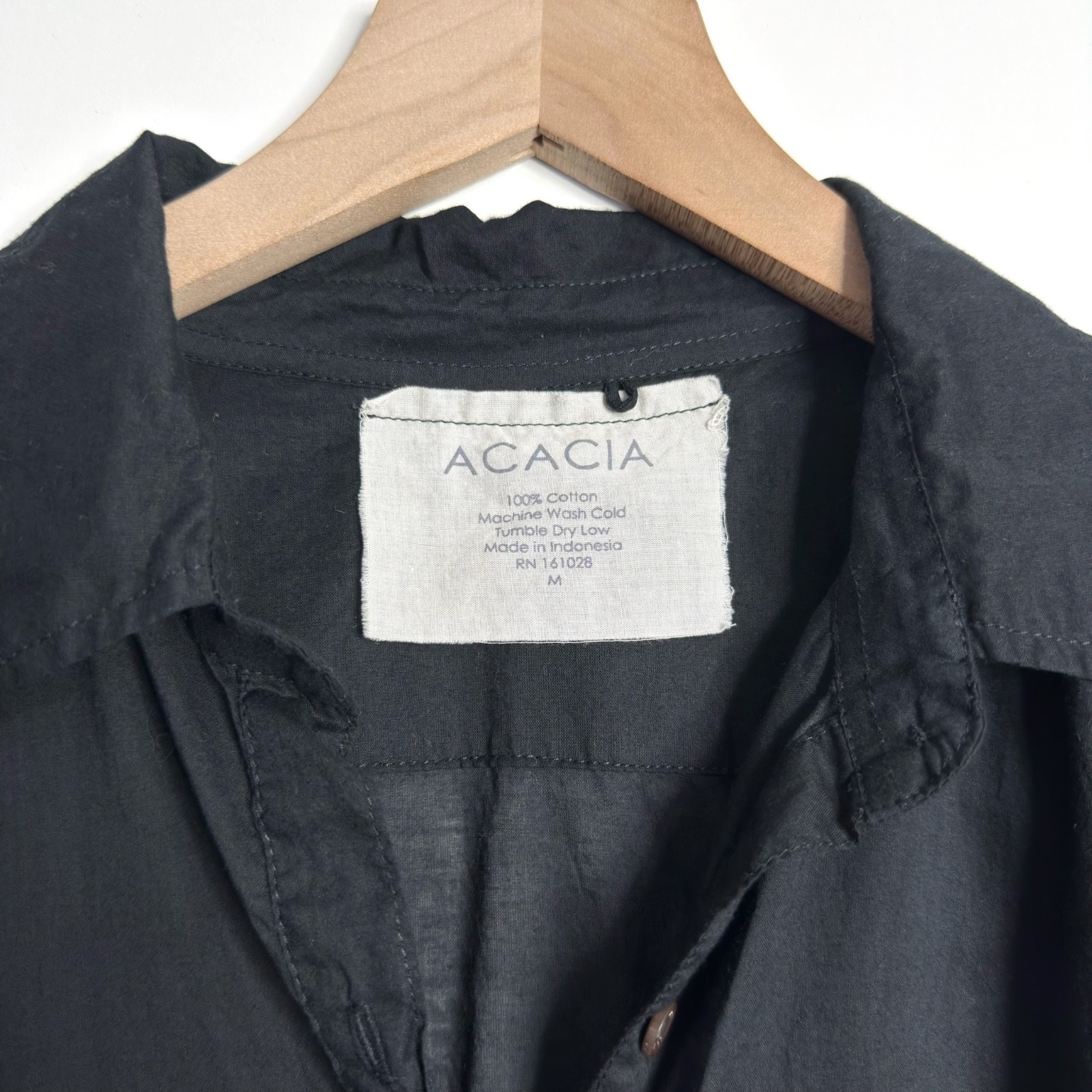 ACACIA SWIMWEAR Long Sleeve Button Down Shirt Dress Swim Cover-Up size Medium