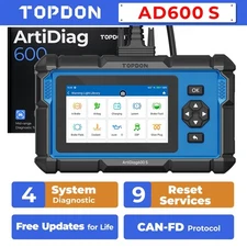 TOPDON AD600S Engine ABS SRS SAS AT TPMS EPB All System Car Diagnostic Tool