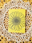 ACEO Original Art Ink Sunflower Drawing on Yellow paper, floral nature mini — photo 4