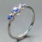 Vintage ring Blue Sapphire Ring 925 Sterling Silver Size 7.5 /R465776