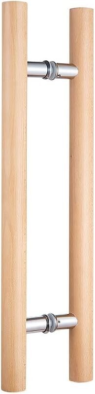 304 Stainless Steel Glass Door Handle with Wooden Grip for Sauna Push Pull