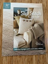 Learn Slip Stitch Crochet Nancy Nehring Pattern Booklet Pillow Afghan Scarf Hat