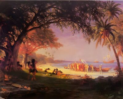 Columbus Native Americans Print 8x10 200yr Ink Museum 100% Cotton Paper A31