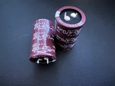 2X EKMQ451VSN471MR50S Chemi-Con 470uF 450V 30x50 Electrolytic Snap-In Capacitor
