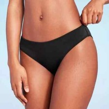 Women's Medium Coverage Hipster Bikini Bottom - Shade  Shore Black L 12-14