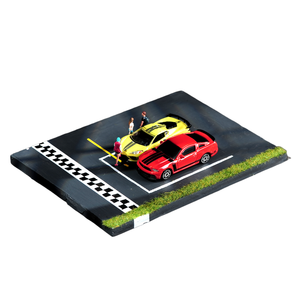 Racing Lane Scene Platform Miniatures Scene Props Suitable For 1:64 & 1:43 Car