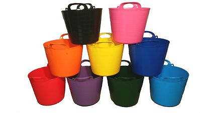 FLEXIWANNE, TRUG, EIMER, FUTTER, WASSER, 5 GRÖSSEN, WÄHLEN SIE IHRE FARBE, HERGESTELLT IN UK