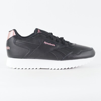 Reebok Glide Ripple Double ID1961 Damen-Sportschuhe schwarz Leder Schnürschuhe Freizeit