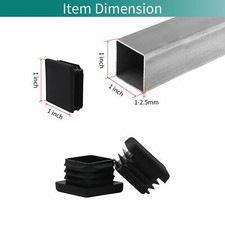 1 X 1 Tubo Rectangular Cuadrado Plástico Tapa Enchufe Tubo Silla Inserto Cubierta Deslizante
