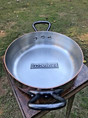 Braisière en cuivre INOCUIVRE 24cm avec couvercle & anses fonte d'acier - de Buyer