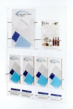 Kombi Prospektwandhalter für Flyer Prospekte und Visitenkarten Ständer Halter