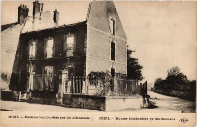 Old postcard Creil houses bombed by the Germans FRANCE (1014084)