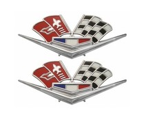 USA-Made! 1962-63 Impala, Corvette 327 & 409 Front Fender X-Flag w/o Studs