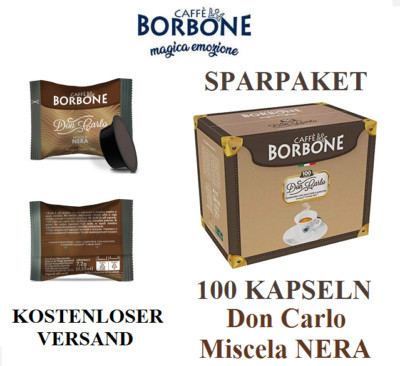 100 KAPSELN KAFFEE BORBONE KOMPATIBEL LAVAZZA A MODO MIO BLACK ITALIENISCH KAFFE