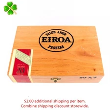 Eiroa The First 20 Years 50 x 5 Empty Wood Cigar Box 8.75" x 6" x 2"